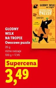 GŁODNY WILK NA TROPIE Owocowe puzzle