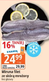 Miruna filet ze skórą mrożony