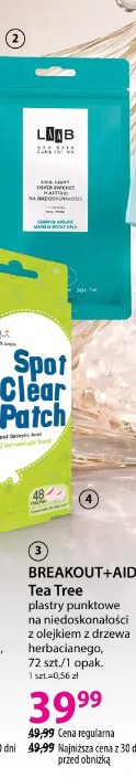 Breakout+Aid Tea Tree plastry punktowe na niedoskonałości z olejkiem z drzewa herbacianego