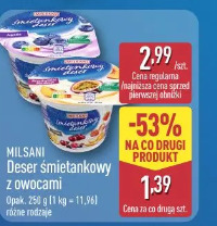 MILSANI Deser śmietankowy z owocami różne rodzaje