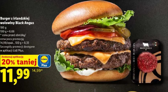 Burger z irlandzkiej wołowiny Black Angus