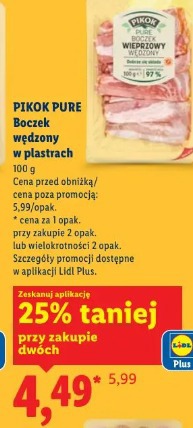 Pikok Pure Boczek wędzony w plastrach