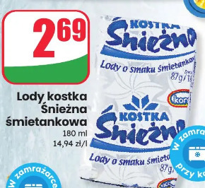 Lody, kostka Śnieżna śmietankowa