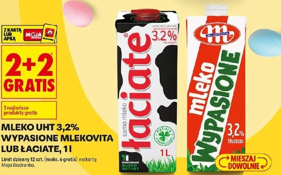 Mleko UHT 3,2% Wypasione Mlekovita lub Łaciate