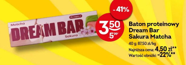 Baton proteinowy Dream Bar Sakura Matcha