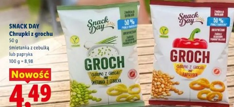 Snack Day Chrupki z grochu śmietanka z cebulką lub papryka