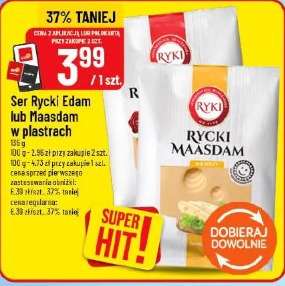 Ser Rycki Edam lub Maasdam w plastrach Rycki