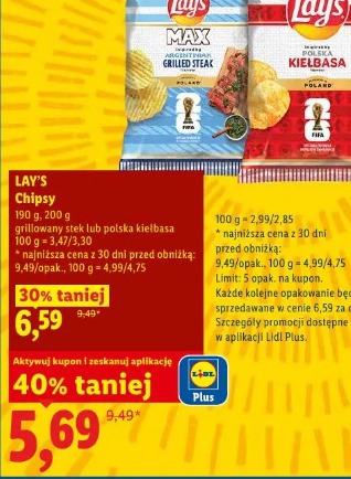 Lay's Chipsy grillowany stek lub polska kiełbasa