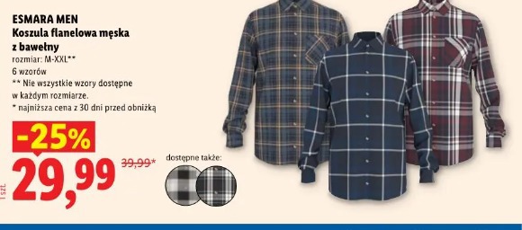 Esmara Men Koszula flanelowa męska z bawełny