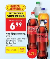 Napój gazowany Coca-Cola, Coca-Cola Zero Cukru, Fanta, Sprite, Kinley
