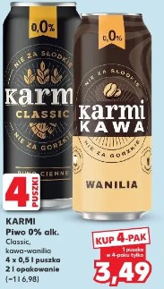 Karmi Piwo 0% alk. Classic, kawa-wanilia 4 x 0,5 l puszka 2 opakowanie