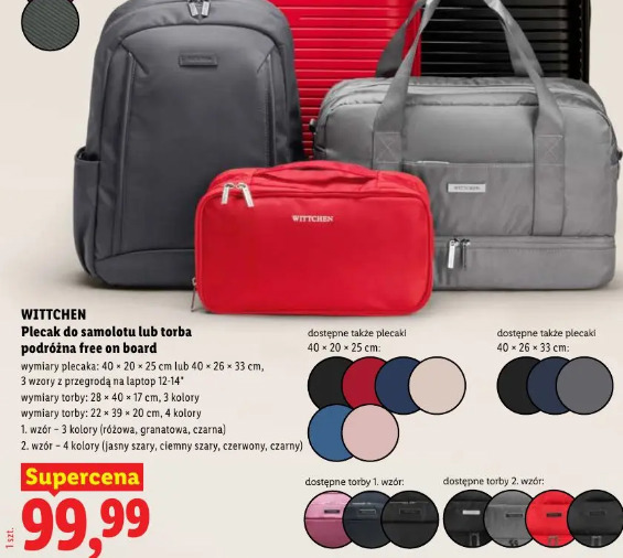 Wittchen Plecak do samolotu lub torba podróżna free on board
