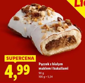 Pączek z białym makiem i bakaliami