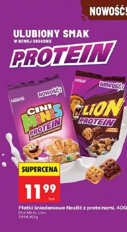 Płatki śniadaniowe Nestlé z proteinami Cini Minis, Lion