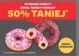 Wybrane donuty drugi, tańszy produkt