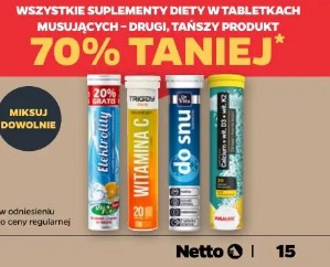 Wszystkie suplementy diety w tabletkach musujących drugi, tańszy produkt 70% taniej