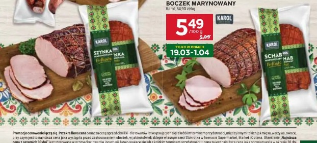 Szynka, schab, boczek marynowany Karol