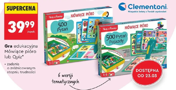 Gra edukacyjna Mówiące pióro lub Quiz Clementoni