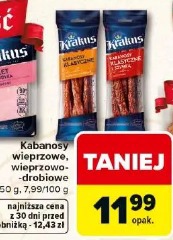 Kabanosy wieprzowe, wieprzowo-drobiowe KRAKUS