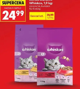 Karma dla kota Whiskas, 1,9 kg: wołowina, kurczak