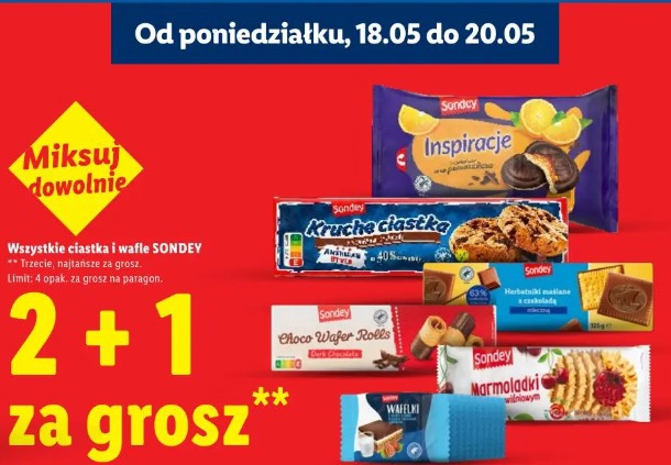 Wszystkie ciastka i wafle Sondey