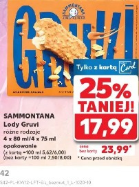 Sammontana Lody Gruvi różne rodzaje
