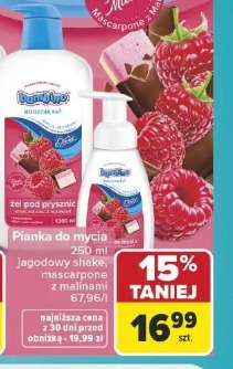 Bambino pianka do mycia jagodowy shake, mascarpone z malinami