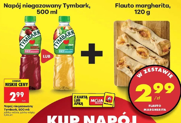 Flauto margherita + napój niegazowany Tymbark 500 ml
