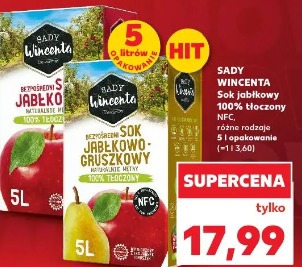 Sady Wincenta Sok jabłkowy 100% tłoczony NFC