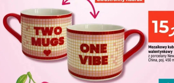 Mozaikowy kubek walentynkowy z porcelany New Bone China