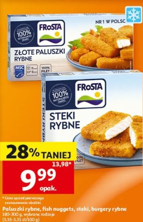 Paluszki rybne, fish nuggets, steki, burgery rybne Frosta