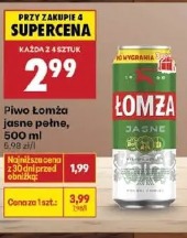 Łomża jasne pełne piwo