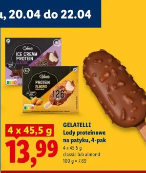 Gelatelli Lody proteinowe na patyku, 4-pak