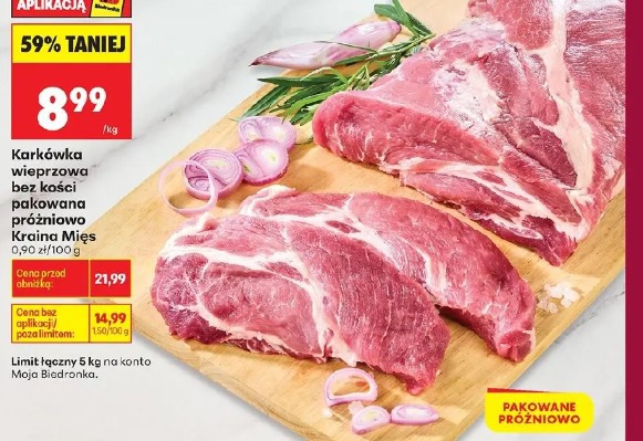 Karkówka wieprzowa bez kości pakowana próżniowo Kraina Mięs
