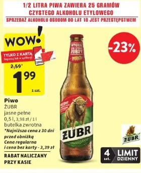 Piwo ŻUBR jasne pełne