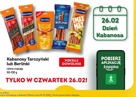 Kabanosy Tarczyński lub Berlinki różne rodzaje