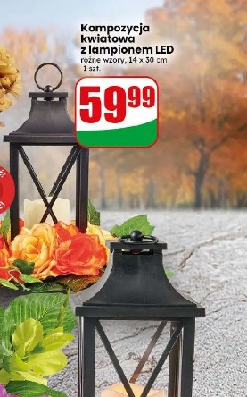 Kompozycja kwiatowa z lampionem LED