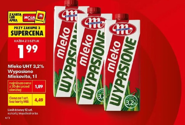 Mleko UHT 3,2% Wypasione Mlekovita