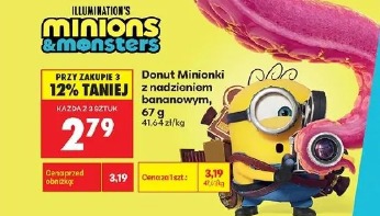 Donut Minionki z nadzieniem bananowym