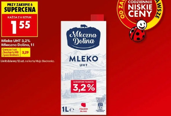 Mleko UHT 3,2% Mleczna Dolina 1 l
