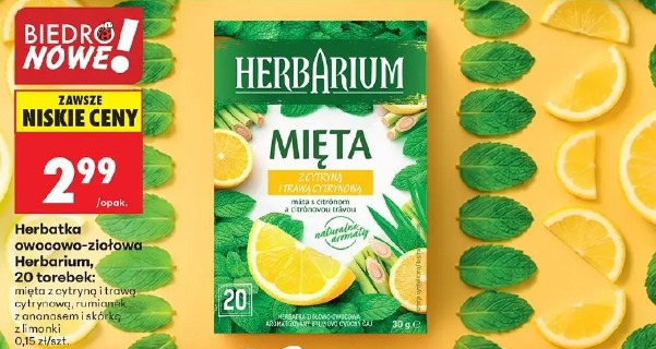 Herbatka owocowo-ziołowa Herbarrium, 20 torebek