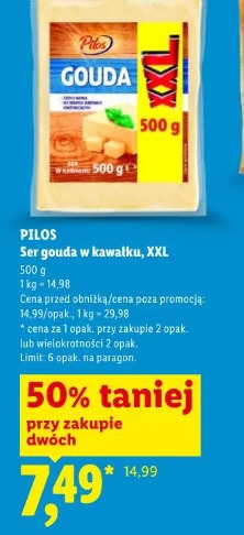 PILOS Ser gouda w kawałku, XXL