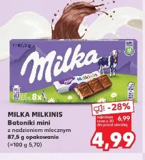 Milka Milkinis Batoniki mini z nadzieniem mlecznym