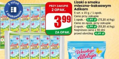 Lizaki o smaku mleczno-kakaowym Adikam