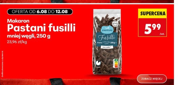 Makaron Pastani fusilli mniej węgli