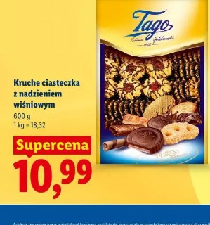 Tago Kruche ciasteczka z nadzieniem wiśniowym