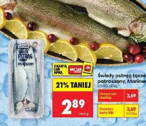 Świeży pstrąg tęczowy patroszony Marinero
