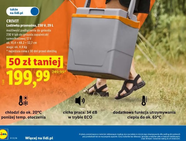Crivit lodówka przenośna 230 V 29 l
