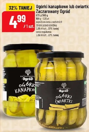 Ogórki kanapkowe lub ćwiartki Zaczarowany Ogród