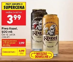 Piwo Kozel, 500 ml Cerny, Leżák